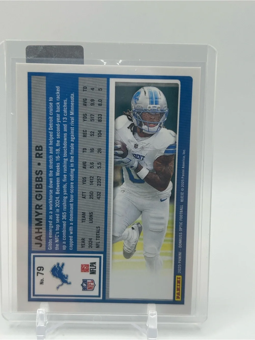 Jahmyr Gibbs Detroit Lions Football Trading Card 🏈